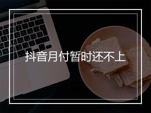 抖音月付暂时还不上