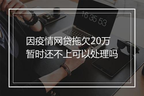 因疫情网贷拖欠20万暂时还不上可以处理吗