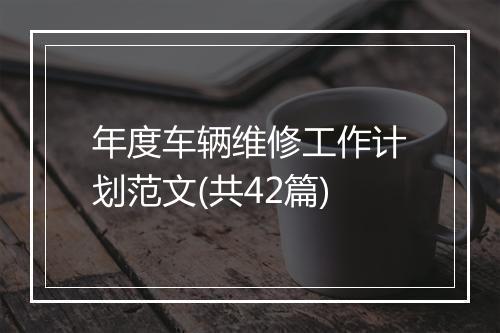 年度车辆维修工作计划范文(共42篇)