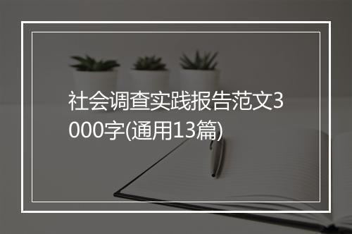 社会调查实践报告范文3000字(通用13篇)
