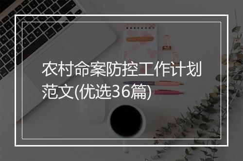 农村命案防控工作计划范文(优选36篇)