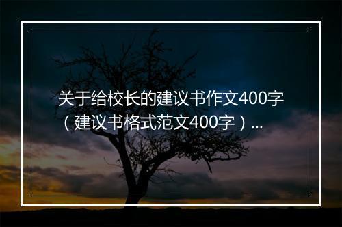 关于给校长的建议书作文400字（建议书格式范文400字）（通用33篇）