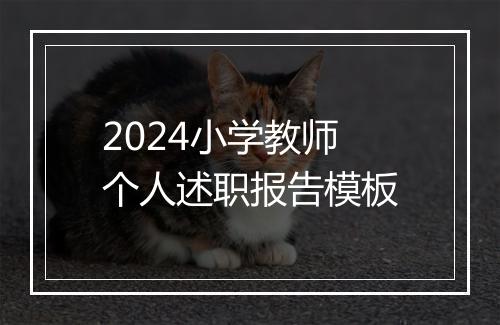 2024小学教师个人述职报告模板