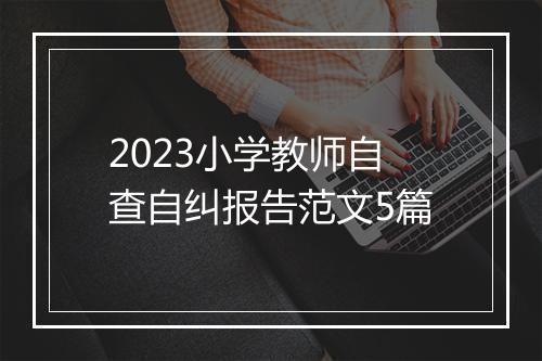 2023小学教师自查自纠报告范文5篇