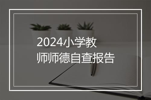2024小学教师师德自查报告