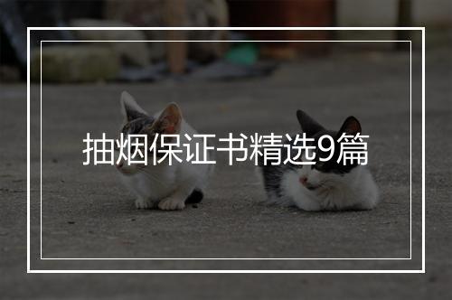 抽烟保证书精选9篇