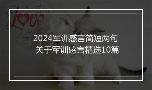 2024军训感言简短两句 关于军训感言精选10篇