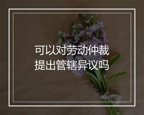 可以对劳动仲裁提出管辖异议吗