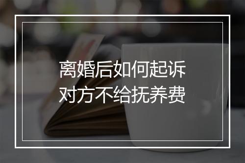 离婚后如何起诉对方不给抚养费