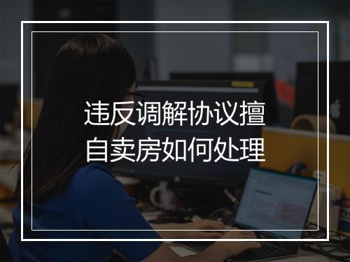 违反调解协议擅自卖房如何处理