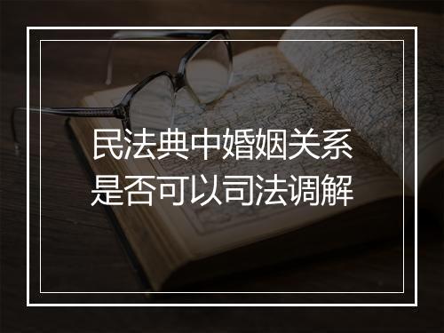 民法典中婚姻关系是否可以司法调解