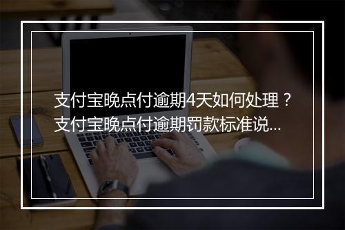 支付宝晚点付逾期4天如何处理？支付宝晚点付逾期罚款标准说明