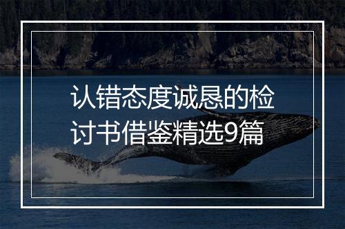 认错态度诚恳的检讨书借鉴精选9篇