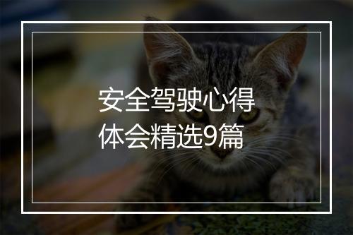 安全驾驶心得体会精选9篇