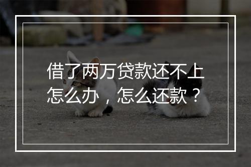 借了两万贷款还不上怎么办，怎么还款？