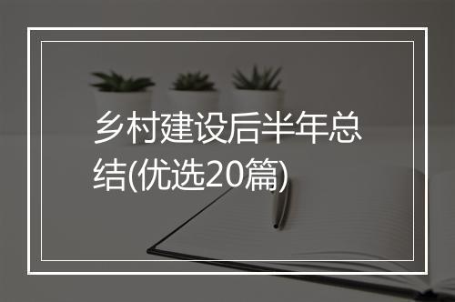 乡村建设后半年总结(优选20篇)