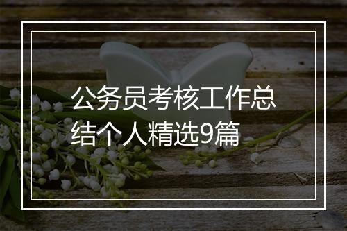 公务员考核工作总结个人精选9篇