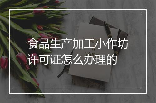 食品生产加工小作坊许可证怎么办理的