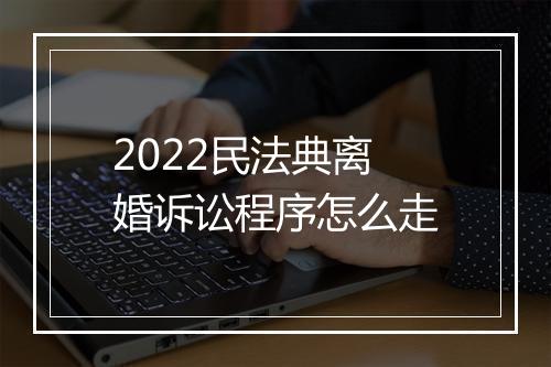 2022民法典离婚诉讼程序怎么走