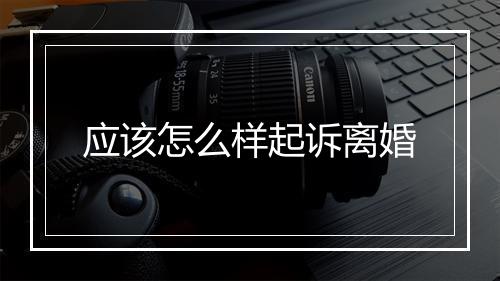应该怎么样起诉离婚