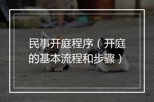 民事开庭程序（开庭的基本流程和步骤）