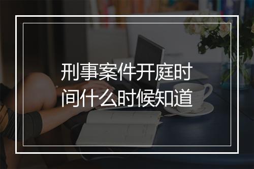 刑事案件开庭时间什么时候知道
