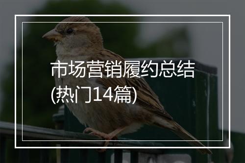 市场营销履约总结(热门14篇)