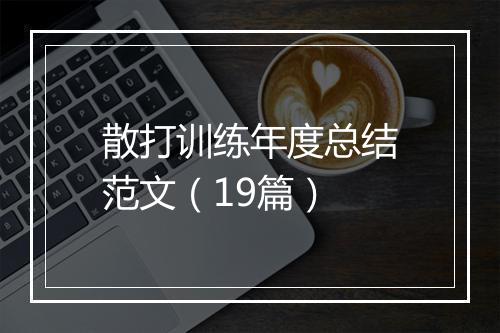 散打训练年度总结范文（19篇）