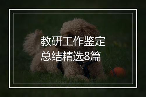 教研工作鉴定总结精选8篇