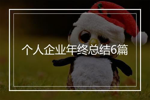 个人企业年终总结6篇