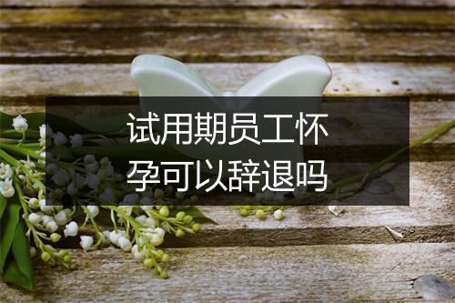 试用期员工怀孕可以辞退吗
