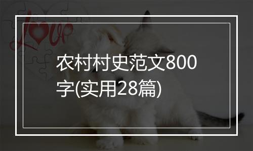 农村村史范文800字(实用28篇)