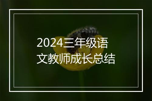 2024三年级语文教师成长总结