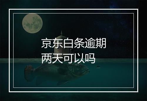 京东白条逾期两天可以吗
