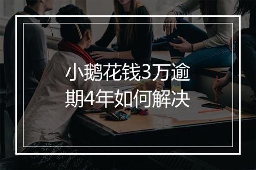 小鹅花钱3万逾期4年如何解决