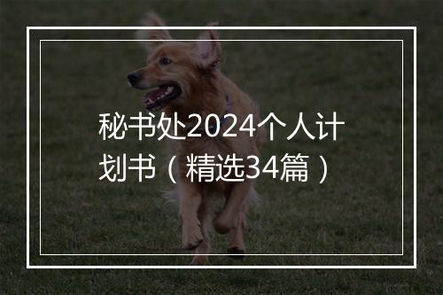 秘书处2024个人计划书（精选34篇）