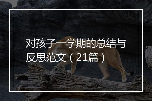 对孩子一学期的总结与反思范文（21篇）