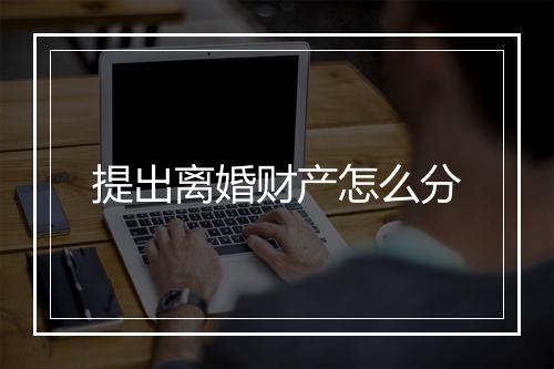 提出离婚财产怎么分