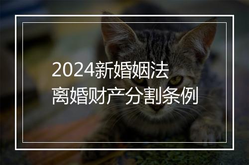 2024新婚姻法离婚财产分割条例