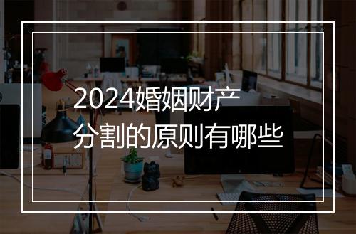 2024婚姻财产分割的原则有哪些