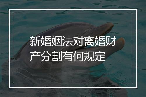 新婚姻法对离婚财产分割有何规定