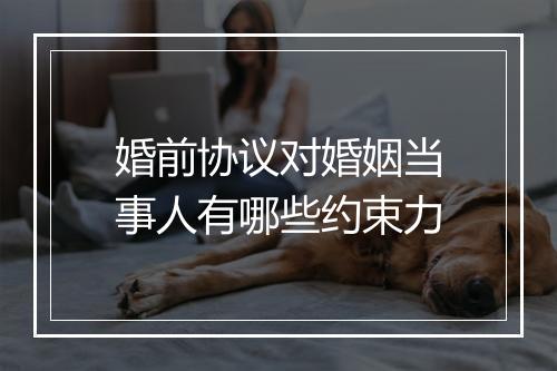 婚前协议对婚姻当事人有哪些约束力