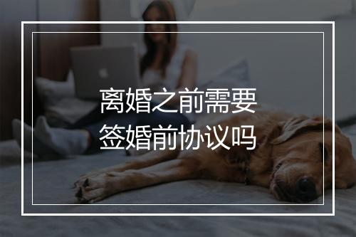 离婚之前需要签婚前协议吗