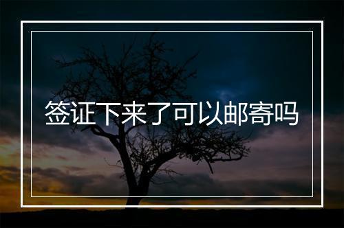 签证下来了可以邮寄吗
