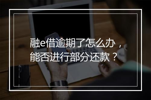 融e借逾期了怎么办，能否进行部分还款？