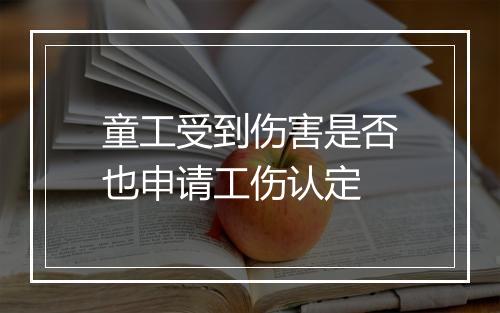 童工受到伤害是否也申请工伤认定