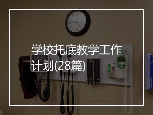 学校托底教学工作计划(28篇)