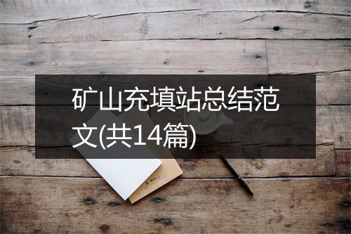矿山充填站总结范文(共14篇)
