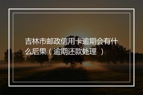 吉林市邮政信用卡逾期会有什么后果（逾期还款处理 ）