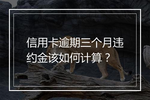 信用卡逾期三个月违约金该如何计算？